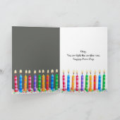 グレー誕生日キャットサングラス カード (内部)