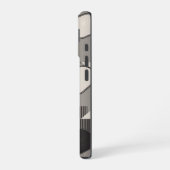グレー調のピックルボールパドル柄 iPhone 16ケース (左側面)