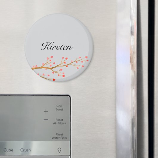 グレー赤いハートツリー マグネット (インサイチュ (冷蔵庫))