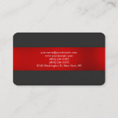 グレー赤ストライプの丸モダン角名刺 名刺 (裏面)