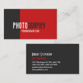 グレー赤フォトグラファースタイリッシュのスペシャルアーティスト 名刺 (正面/裏面)