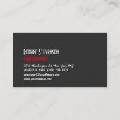 グレー赤フォトグラファースタイリッシュのスペシャルアーティスト 名刺 (裏面)