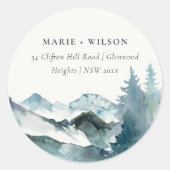 グレー赤面グリーンブルーマウンテンズパインアドレス ラウンドシール (正面)