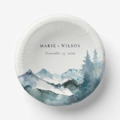 グレー赤面グリーンブルーマウンテンズパイン結婚ズ ペーパーボウル (正面)