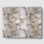 グレー赤面バラ結婚フローラ ゲストブック (裏面)