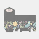 グレー赤面ピンクモダンフローラブライダルシャワー フェイバーボックス (折り畳みなし)