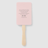 グレー赤面ピンクモダンフローラ結婚式の引き出物 ハンドファン (裏面)