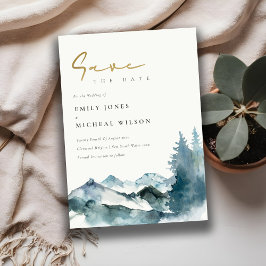 グレー赤面ブルーマウンテンズパイン日付を保存 招待状