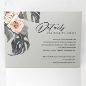 グレー赤面ラストモンスターフローラウォーター結婚カラー 三つ折り招待状 (内部最初)