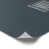 グレー赤面金ゴールドフローラ水結婚色の歓迎 ポスター (角)