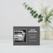 グレー車の2013アメリカンマッスルカー 名刺 (スタンド正面)