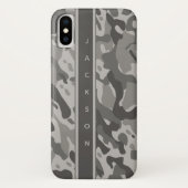 グレー軍隊迷彩パターン(名前) Case-Mate iPhoneケース (裏面)