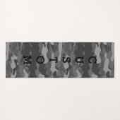 グレー軍隊迷彩柄軍迷彩模様カスタム ヨガマット (正面(横))