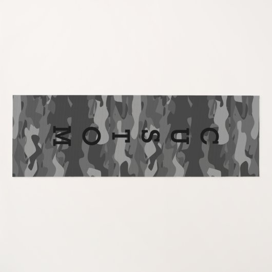 グレー軍隊迷彩柄軍迷彩模様カスタム ヨガマット (正面(横))