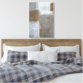 グレー転がとブラウンの抽象芸術アート キャンバスプリント (インサイチュ (寝室))