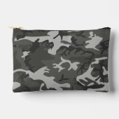 グレー迷彩パターン、軍隊パターン、陸軍 アクセサリーポーチ (正面)