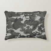 グレー迷彩パターン、軍隊パターン、陸軍 アクセントクッション (正面)