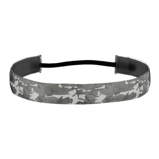 グレー迷彩パターン、軍隊パターン、陸軍 アスレチックヘッドバンド (正面)