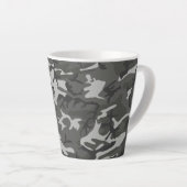 グレー迷彩パターン、軍隊パターン、陸軍 カフェラテマグ (右アングル)