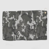 グレー迷彩パターン、軍隊パターン、陸軍 ゴルフタオル (横)