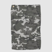 グレー迷彩パターン、軍隊パターン、陸軍 ゴルフタオル (正面)