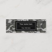 グレー迷彩パターン、軍隊パターン、陸軍 スキニー名刺 (裏面)