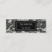 グレー迷彩パターン、軍隊パターン、陸軍 スキニー名刺 (裏面)