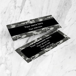 グレー迷彩パターン、軍隊パターン、陸軍 スキニー名刺