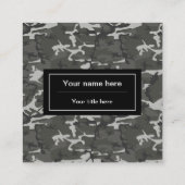 グレー迷彩パターン、軍隊パターン、陸軍 スクエア名刺 (裏面)