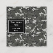 グレー迷彩パターン、軍隊パターン、陸軍 スクエア名刺 (裏面)