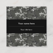 グレー迷彩パターン、軍隊パターン、陸軍 スクエア名刺 (裏面)
