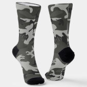 グレー迷彩パターン、軍隊パターン、陸軍 ソックス (傾斜あり)