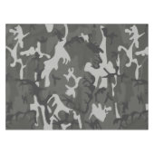 グレー迷彩パターン、軍隊パターン、陸軍 テーブルクロス (正面(横))