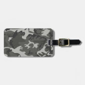 グレー迷彩パターン、軍隊パターン、陸軍 ラゲッジタグ (正面横)