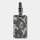 グレー迷彩パターン、軍隊パターン、陸軍 ラゲッジタグ (正面縦)