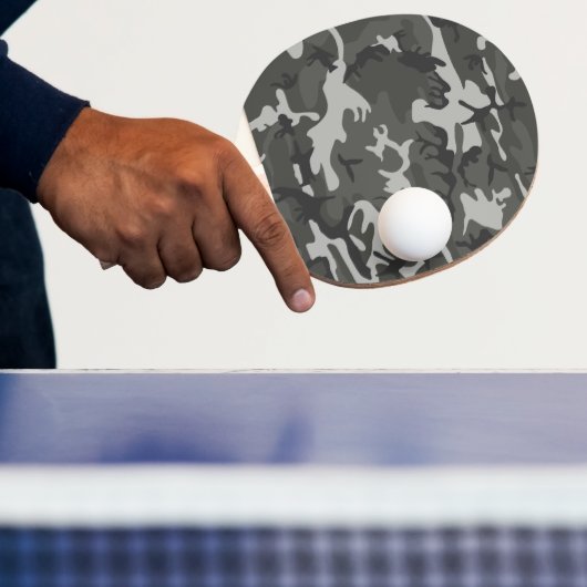 グレー迷彩パターン、軍隊パターン、陸軍 卓球ラケット (インサイチュ)