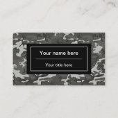 グレー迷彩パターン、軍隊パターン、陸軍 名刺 (裏面)