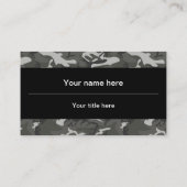 グレー迷彩パターン、軍隊パターン、陸軍 名刺 (裏面)