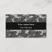 グレー迷彩パターン、軍隊パターン、陸軍 名刺 (裏面)