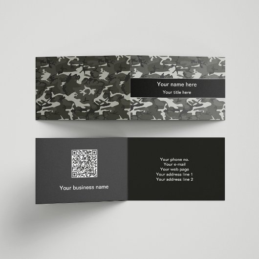 グレー迷彩パターン、軍隊パターン、陸軍 名刺
