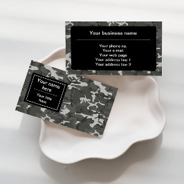グレー迷彩パターン、軍隊パターン、陸軍 名刺