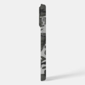 グレー迷彩パターン、軍隊パターン、陸軍 iPhoneケース (左側面)