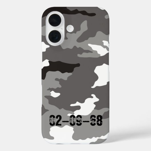 グレー迷彩パターン Case-Mate iPhoneケース (裏面)