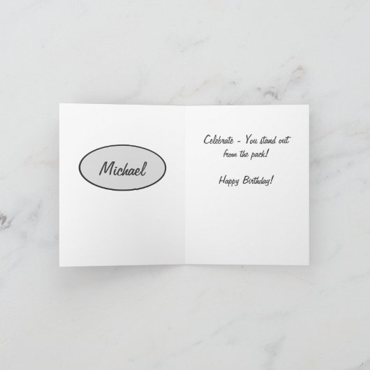 グレー迷彩柄カモフラージュハッピーバースデーカスタム カード (内部)