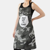 グレー迷彩柄軍隊メンズパーソナライズされた エプロン (インサイチュ)