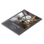 グレー追加ロゴカスタム文字会社写真 ノートブック (左側)