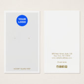 グレー追加ロゴ白いイヤリング縁どディスプレイカード (正面&裏面)