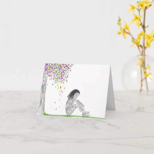 グレー通り カード (黄色い花)