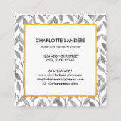 グレー金ゴールドかわいらしフローラ四角名刺 スクエア名刺 (裏面)