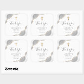 グレー金ゴールドアゲート最初の聖餐会ありがとう スクエアシール (シート)